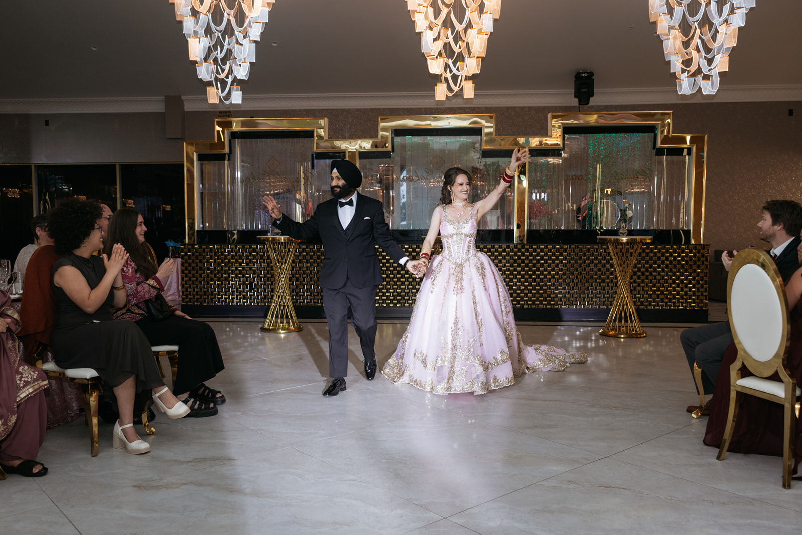 Grand entrance at the reception